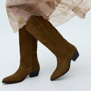 Zara Suede Western Boots